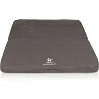 Knuffelwuff Opvouwbare reismat orthopedisch Roanoke van met laser doorstikt kunstleer 140 x 120 cm bruingrijs