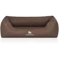 Knuffelwuff Orthopedisch hondenbed Chesapeake van laser-gewatteerd gemarmerd kunstleer M-L 85 x 63cm Bruin