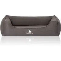 Knuffelwuff orthopedisch hondenbed Leano van velours handgeweven karakter oversized XXXL 155 x 105cm zwart
