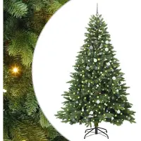 vidaXL Kunstkerstboom met 300 LED met standaard Groen 240 cm PE en PVC