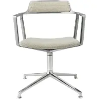 Vipp 452 Draaistoel Met Voeten Wavy Gebroken Wit - Bureaustoelen Textiel Offwhite - 45202G01V2