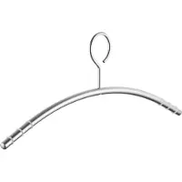 Sotech Design kledinghanger roestvrij staal SS201 met antislipringen (oog 360 graden draaibaar, ronde buis massief Ø 12 mm x 433 mm, geborsteld) gesloten blousehanger - diefstalbeveiliging