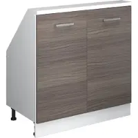 Vicco R-Line Keukenkast voor schuine wand – 80 cm met 2 deuren Edel grijs/wit
