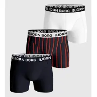 Björn Borg heren boxershorts 3-pack – zwart, wit en navy met -zwarte strepen – slim-fit