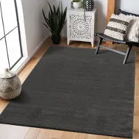 Muratap Uni effen laagpolig vloerkleed modern donker 80x200 cm