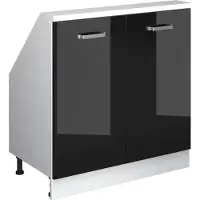 Vicco R-Line Keukenkast voor schuine wand – 80 cm met 2 deuren Zwart hoogglans