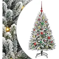 vidaXL Kunstkerstboom met 150 LED Groen en Wit 120 cm PVC en Metalen