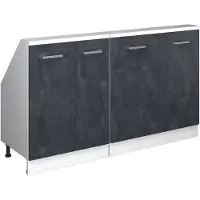 Vicco R-Line Keukenkast voor schuine wand – 140 cm Set van 2 Zwart beton/wit