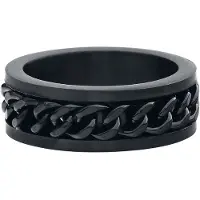EtNox hard and heavy Ring - Mesh Steel - zwart - Maat M