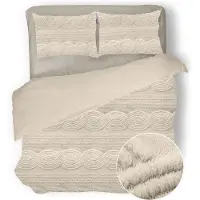 Eleganzzz Dekbedovertrek Jacquard Teddy Pluche - warm sand 200x200/220cm