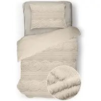 Eleganzzz Dekbedovertrek Jacquard Teddy Pluche - warm sand 140x200/220cm