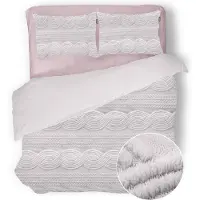 Eleganzzz Dekbedovertrek Jacquard Teddy Pluche - baby pink 200x200/220cm