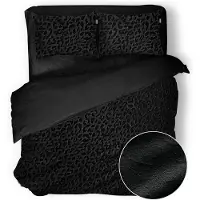 Eleganzzz Dekbedovertrek Micro Mink Leopard - black 200x200/220cm