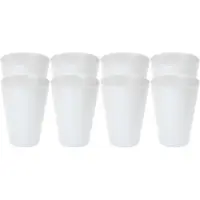 Juypal Hogar Juypal drinkbekers - 12x stuks - wit - onbreekbaar kunststof - 430 ml - herbruikbaar - BPA-vrij
