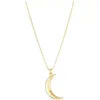 Marama - ketting Moon Goud - damesketting - stainless steel met goud plating - maan - zirkonen - glanzend - cadeau dames - ketting met hanger