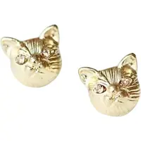 Charme Bijoux Oorbellen- Goudkleurig- poesje- Strass-