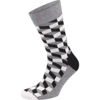 Happy socks Unisex Filled Optic Grey-Schoenmaat 41 - 46