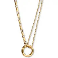 Marama - Combi Ketting Goud Cirkel - Hoogwaardig Stainless Steel - met Extender