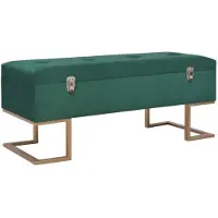 vidaXL Bankje met opbergvak 105 cm fluweel groen