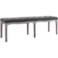 vidaXL Bankje 150x40x48 cm linnen massief hout donkergrijs