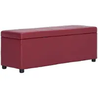 vidaXL Bankje met opbergvak 116 cm kunstleer wijnrood
