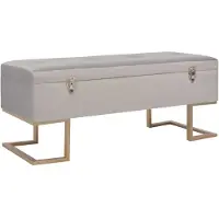 vidaXL Bankje met opbergvak 105 cm fluweel grijs