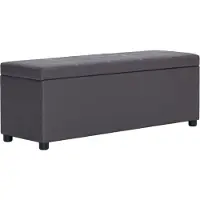vidaXL Bankje met opbergvak 116 cm kunstleer grijs