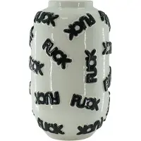 House Vitamin Vase 'fuck' ceramics white/black 17x17x27cm