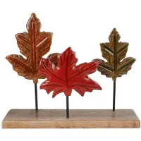 Coppens Sculptuur Leaves bruin/groen mango/metaal |