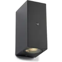 123inkt 123led wandlamp Avalon Up & Down vierkant zwart met sensor geschikt voor 1x GU10