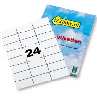 123inkt universele etiketten A4 70 x 36 mm wit (24.000 etiketten) FSC Mix Credit