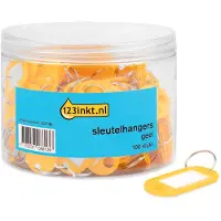 123inkt sleutelhangers geel (100 stuks)