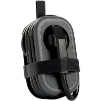 123inkt oprolbare stekkerdoos met 1 stopcontact en 3 USB zwart (1,13 meter)