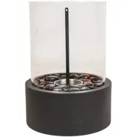 House Vitamin Table burner round metal/glass black 21x21x28 cm