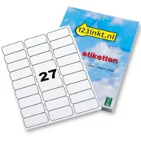 123inkt universele etiketten A4 66 x 29 mm wit (2.700 etiketten) FSC Mix Credit