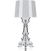 Kartell Design tafellamp Bourgie, dimbaar, chroom / zilver, Woon-/ Eetkamer, Kunststof, Design, tafellamp