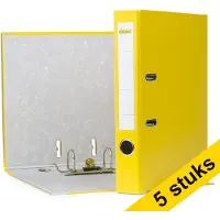 123inkt Aanbieding: 5x ordner A4 plastic geel 50 mm