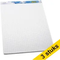 123inkt Aanbieding: 3x flipoverblok blanco/ruit 65 x 98 cm (2 x 50 vel)