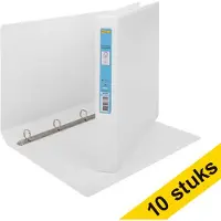 123inkt Aanbieding: 10x panorama ringband met 4 D-ringen 20 mm wit FSC Mix 70%