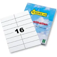 123inkt universele etiketten A4 105 x 37 mm wit (16.000 etiketten) FSC Mix Credit