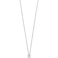 Ti sento Dames Ketting - 925 zilver - Zirconia wit - Maat 42 - 34087ZI