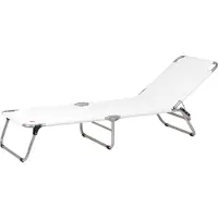 Fiam Amigo Sunbed - Ligstoelen en ligbedden Aluminium White - 035TX ALU BI