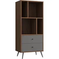 SalesFever boekenkast walnoot/grijs