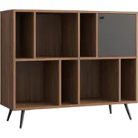 SalesFever boekenkast breed walnoot/grijs