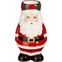 House of Seasons Waxinelichthouder Kerstman Rood / Wit 10 X 9 X 17,5 Cm