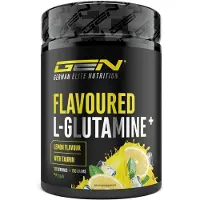 German Elite Nutrition GEN Gearomatiseerd L-Glutamine Poeder - 750 g - Ultrafijne L-Glutamine met extra Taurine - Gemicroniseerde Glutamine met Smaak - Suikervrij & Zeer Goed Oplosbaar - Veganistisch (Lemon)