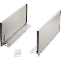 Sotech 10 paar ladebakken Blum LEGRABOX pure 770C4002I roestvrij staal (nominale lengte 400 mm, systeemhoogte C 176,8 mm) Ladebakken met anti-vingerafdruk incl. afdekkappen