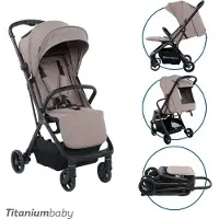 Titaniumbaby Pulse Buggy - Donker Taupe - Uitgerust met boodschappenmand - Verstelbare rugleuning