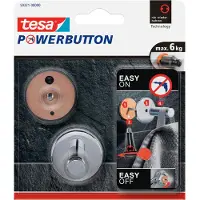 TESA Powerbutton Haak Rond Glanzend Chroom 6kg