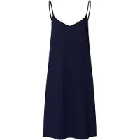 Hanro Nachthemd ' Spaghettidress Cotton Silk ' donkerblauw